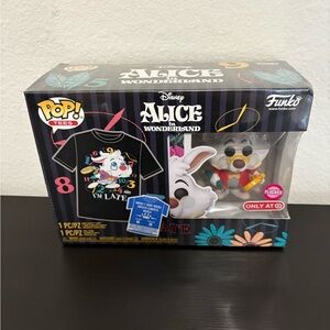 Funko Pop Alice In Wonderland Flocked White Rabbit and Tee shirt. Medium. New